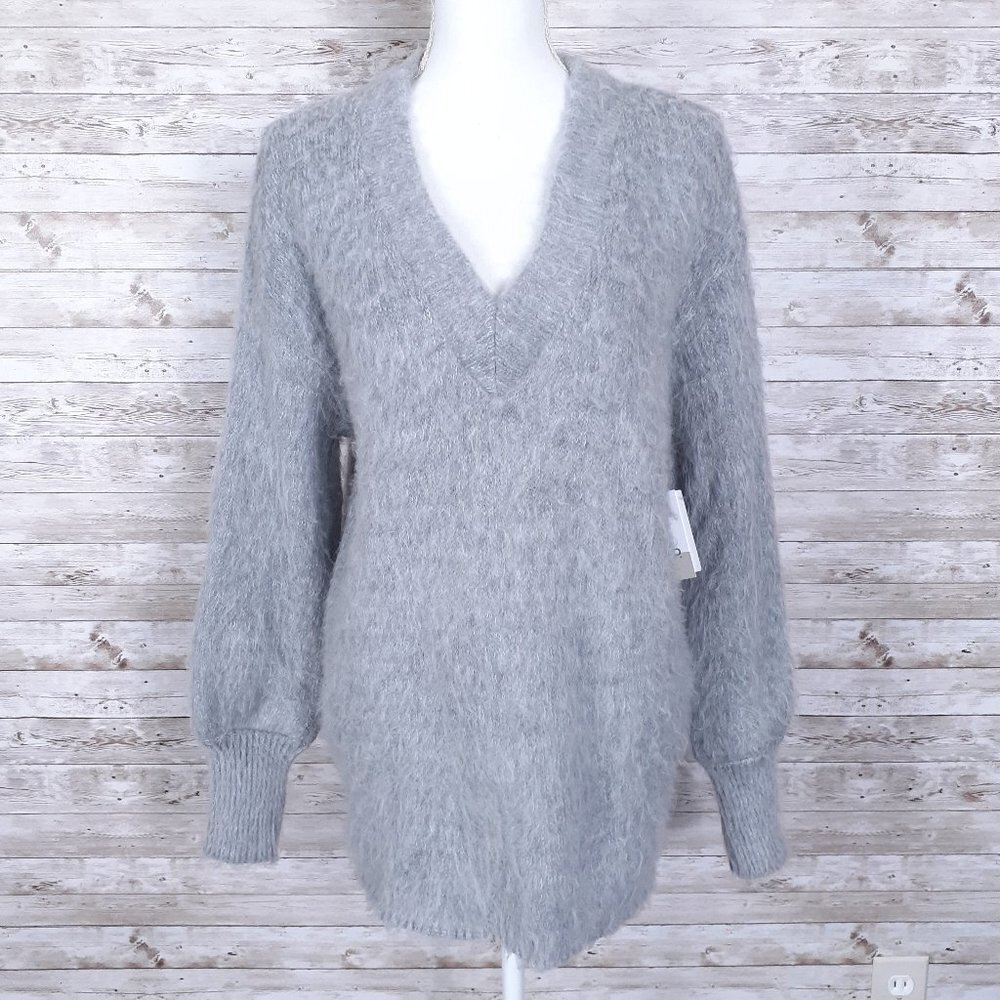 BP Brushed Fleece Sweater M VNeck Gray 328A